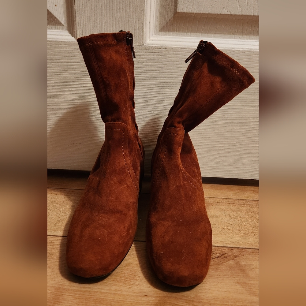 Maguire Suede Ankle Booties in rust Brown